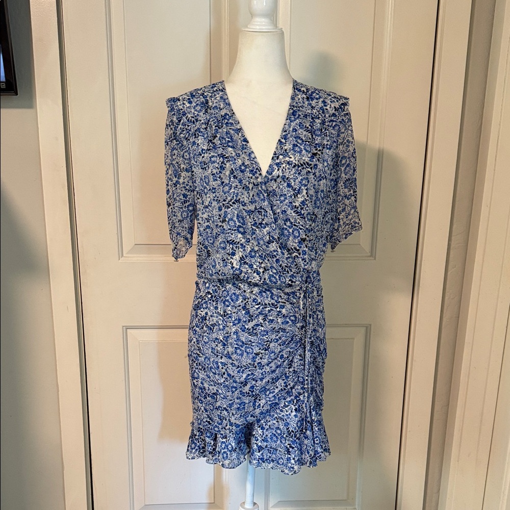Veronica Beard Blue Floral Mini Dress